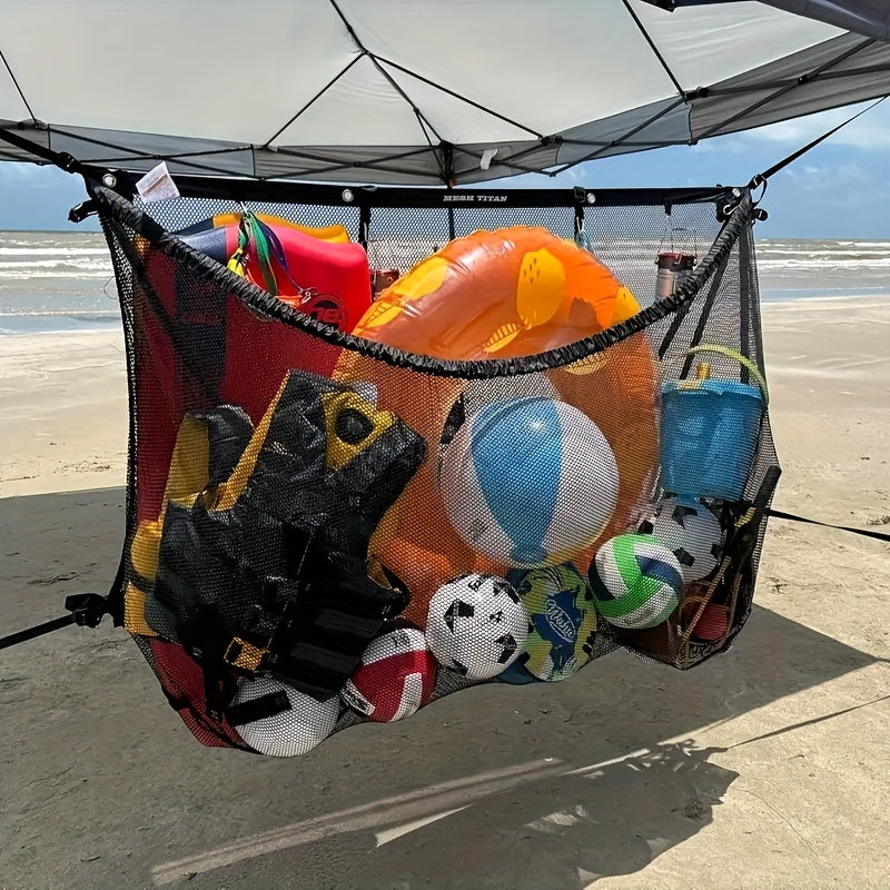 Grand sac de rangement pour piscine en filet avec cordon de serrage, 152 cm – Organisateur en filet robuste pour flotteurs gonflables, bouées, jouets de plage et accessoires de piscine, sac de transport imperméable et respirant