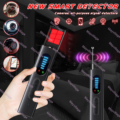 Détecteur de caméra cachée et scanner de signal RF anti-espion – Détecteur de mouchards portable pour traceurs GPS, dispositifs d'écoute sans fil, protection de la vie privée pour hôtels, voitures, maisons, bureaux et voyages