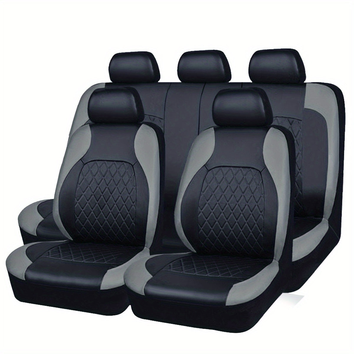 Housses de siège auto universelles en cuir synthétique, imperméables et matelassées, avec rembourrage en mousse, adaptées à toutes les saisons pour voitures, SUV et camions, gris, noir, rouge, bleu, lot de 1 ou 12 pièces