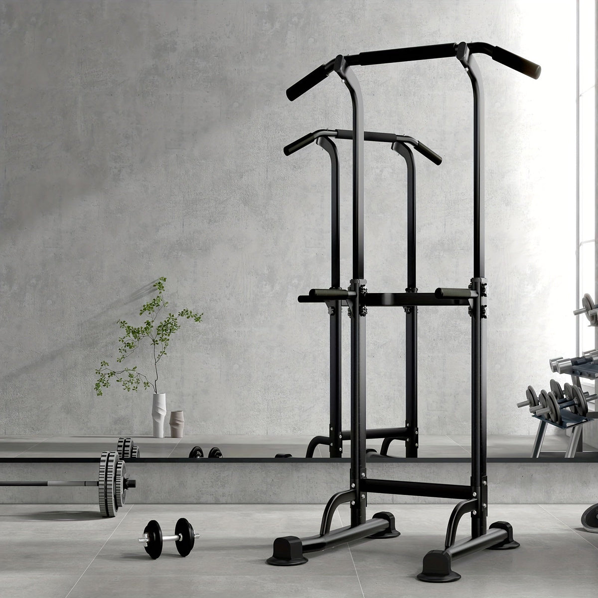 Station de musculation avec barre de traction, 10 hauteurs réglables, capacité de 150 kg, entraînement complet du corps pour salle de sport à domicile – Rose Noir Rouge Jaune Bleu Orange Vert
