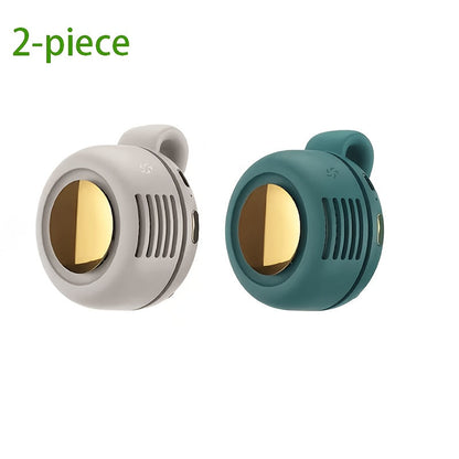 Mini ventilateur de cou sans pales à clipser, rechargeable par USB, 3 vitesses, flux d'air à 360°, ventilateur portable mains libres à suspendre à la taille pour la randonnée, le camping, les voyages, le golf et les activités en plein air