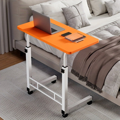 Bureau pliant à roulettes à 3 niveaux, hauteur réglable, plateau extensible, étagère de rangement pour ordinateur portable, bureau à domicile, chambre, salon, table d'ordinateur