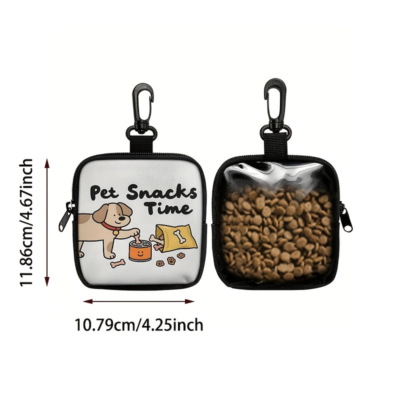 Sac de dressage pour chien avec crochet et fermeture éclair – Pochette de dressage à motif pattes avec distributeur de sacs à crottes, sac de promenade pour l'éducation des chiots pour une utilisation en extérieur
