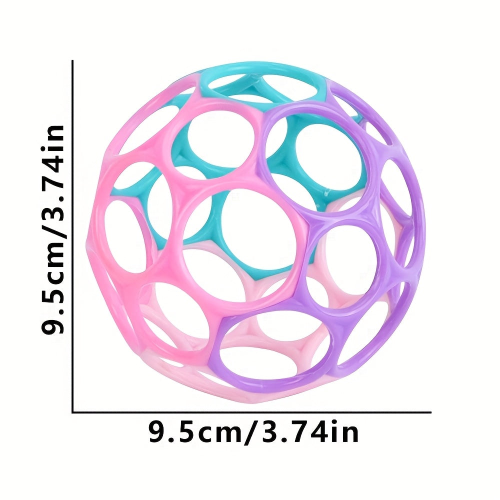 Balle de préhension pour bébé, ensemble de 4 couleurs, design souple ajouré, jouet de préhension pour nourrissons, balle sensorielle pour exercer la souplesse de bébé, jouet de développement de la motricité fine, cadeau pour nourrissons et tout-petits