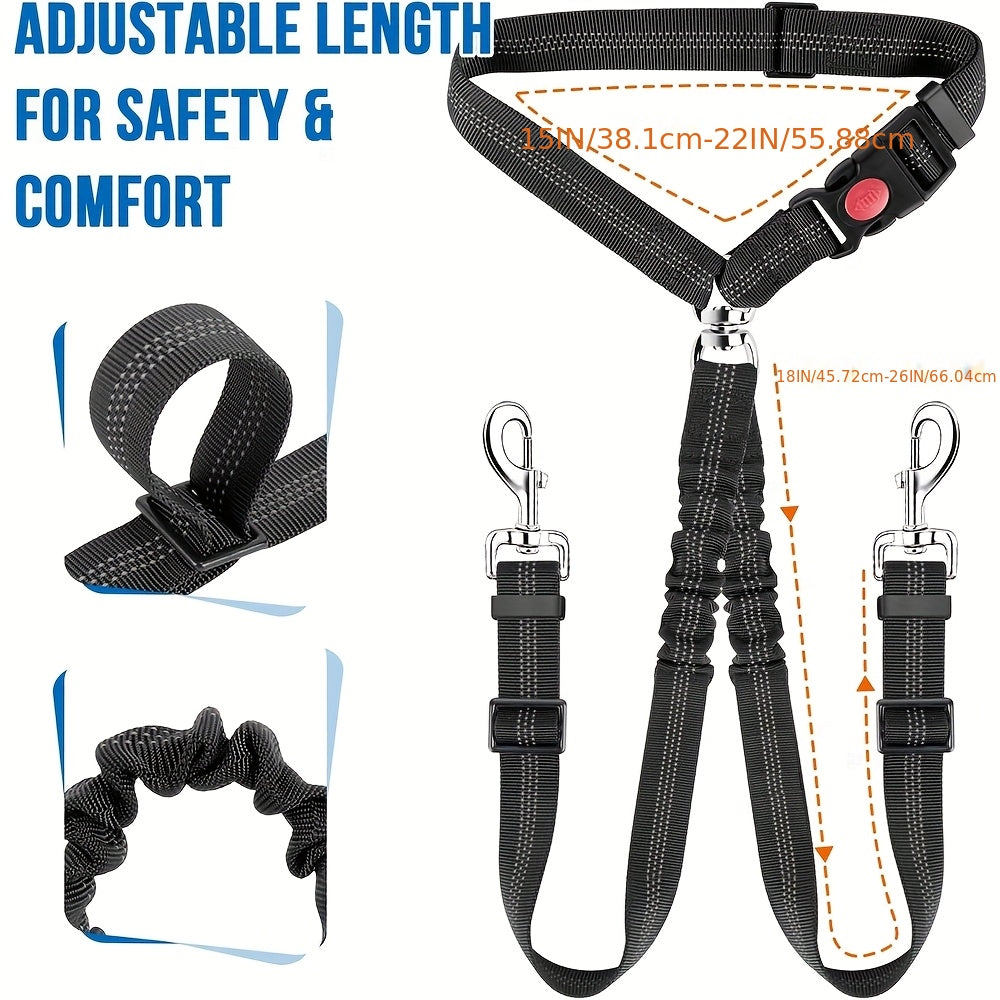 Laisse double pour chien, pivotante à 360° anti-nœuds – Double laisse pour promener deux chiens sans emmêlement, confortable pour petites, moyennes et grandes races, 7 couleurs