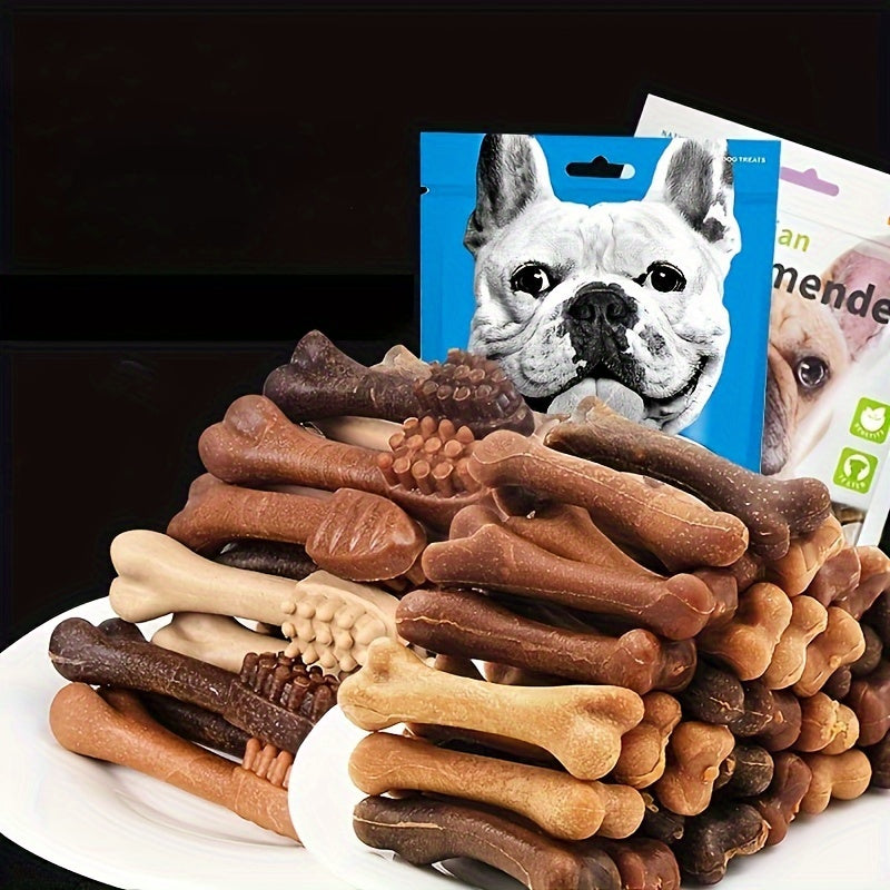 Bâtonnets à mâcher pour hygiène dentaire canine, lot de 6 ou 12 – Jouets os de nettoyage dentaire assortis pour petits chiens, styles, couleurs et tailles aléatoires, lot de jouets à mâcher durables pour la santé dentaire des chiots et petites races