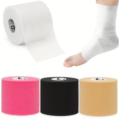 Bande de mousse protectrice (sous-bandage) OK TAPE pour le sport, 4 rouleaux - Protection pour chevilles, poignets, mains et genoux, 7 cm x 27,5 m par rouleau