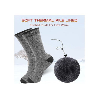 Lot de 6 paires de chaussettes thermiques pour hommes – Chaussettes épaisses isolantes pour temps froid, randonnée, ski, camping et sports d'extérieur, chaussettes d'hiver en acrylique pour bottes