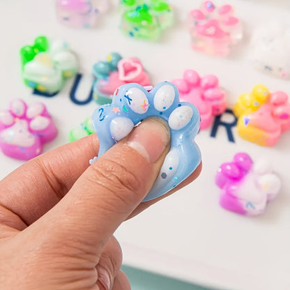 Mini jouets squishy en forme de patte de chat, lot de 10/20/30 - Squishies anti-stress doux pour enfants, cadeaux d'anniversaire, garnitures d'œufs de Pâques, cadeaux de Noël et d'Halloween, couleurs assorties aléatoires