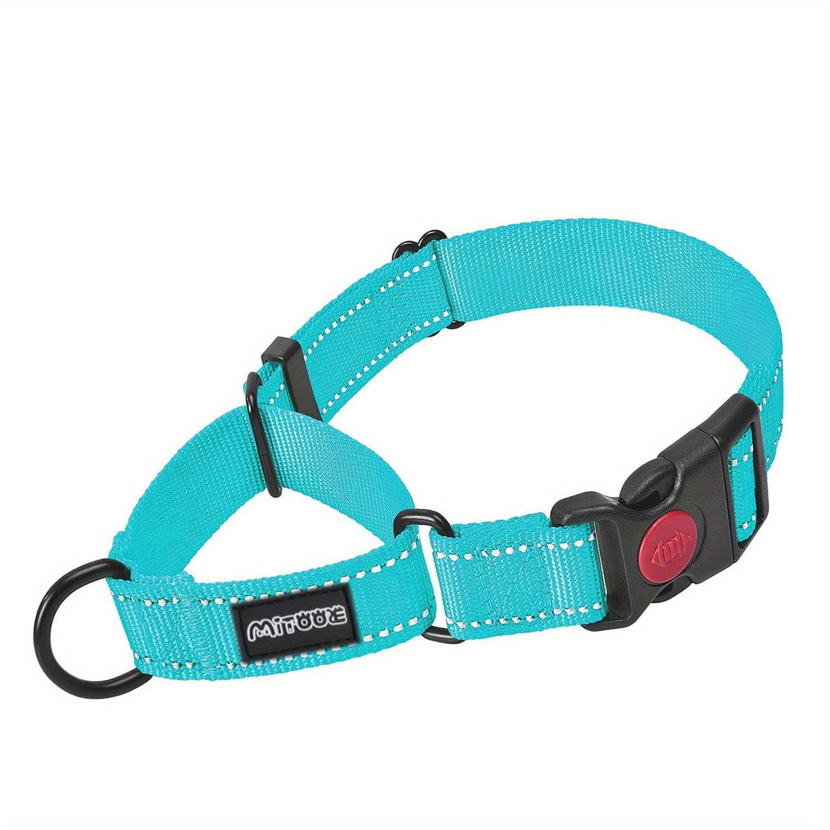 Collier pour chien réfléchissant avec boucle de sécurité verrouillable - 2,5 cm de large, réglable pour chiens de petite, moyenne et grande taille, collier de dressage avec visibilité nocturne