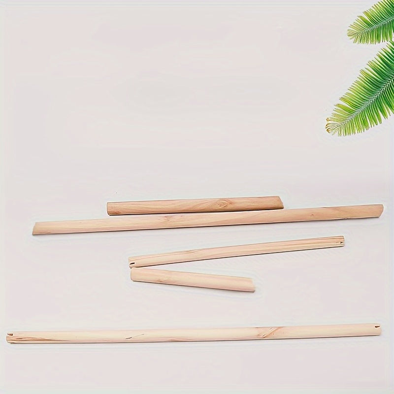 Perchoir en bois naturel pour cage à oiseaux - Bâton debout en bois massif avec extrémités rainurées pour mâcher et limer les griffes - Accessoire de cage pour perroquets, calopsittes, conures, perruches et inséparables 35,5 cm