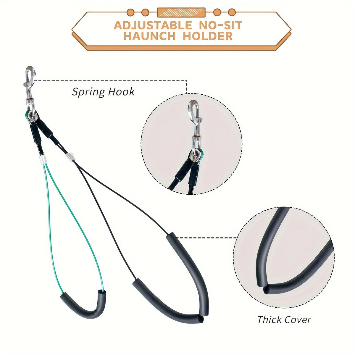 Bras de toilettage réglable et pliable avec pince pour table – Support de hanche et boucle 2-en-1 pour table de toilettage, hauteur 20-33 pouces (50-84 cm), bras de contention portable pour petits chiens et chiots, table non incluse