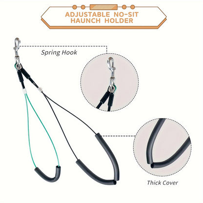 Bras de toilettage réglable et pliable avec pince pour table – Support de hanche et boucle 2-en-1 pour table de toilettage, hauteur 20-33 pouces (50-84 cm), bras de contention portable pour petits chiens et chiots, table non incluse