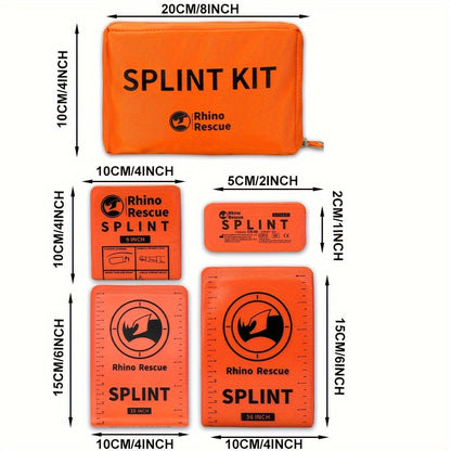 Set de 4 attelles d'urgence en mousse d'aluminium - Attelles de premiers secours enroulables pour blessures aux doigts, poignets, bras et jambes, kit de survie pour camping et randonnée
