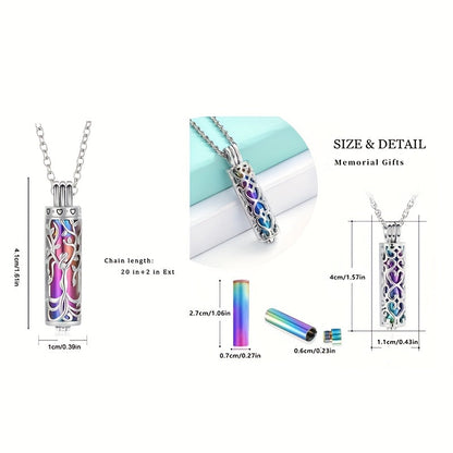 Cremation Urn Necklace Set for Ashes 2pcs – Cute Heart Bone Keepsake Memorial Jewelry for Women Girls, Matching BFF Friendship Pendant Gift