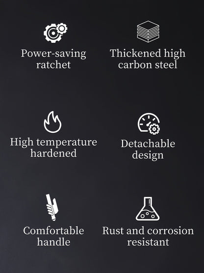 Outil repousse-piston d'étrier de frein avec cliquet pivotant à 360° – Écarteur de plaquettes et levier manuel pour étriers de frein à disque à piston simple, double et quadruple, en acier allié, universel pour voitures et camions