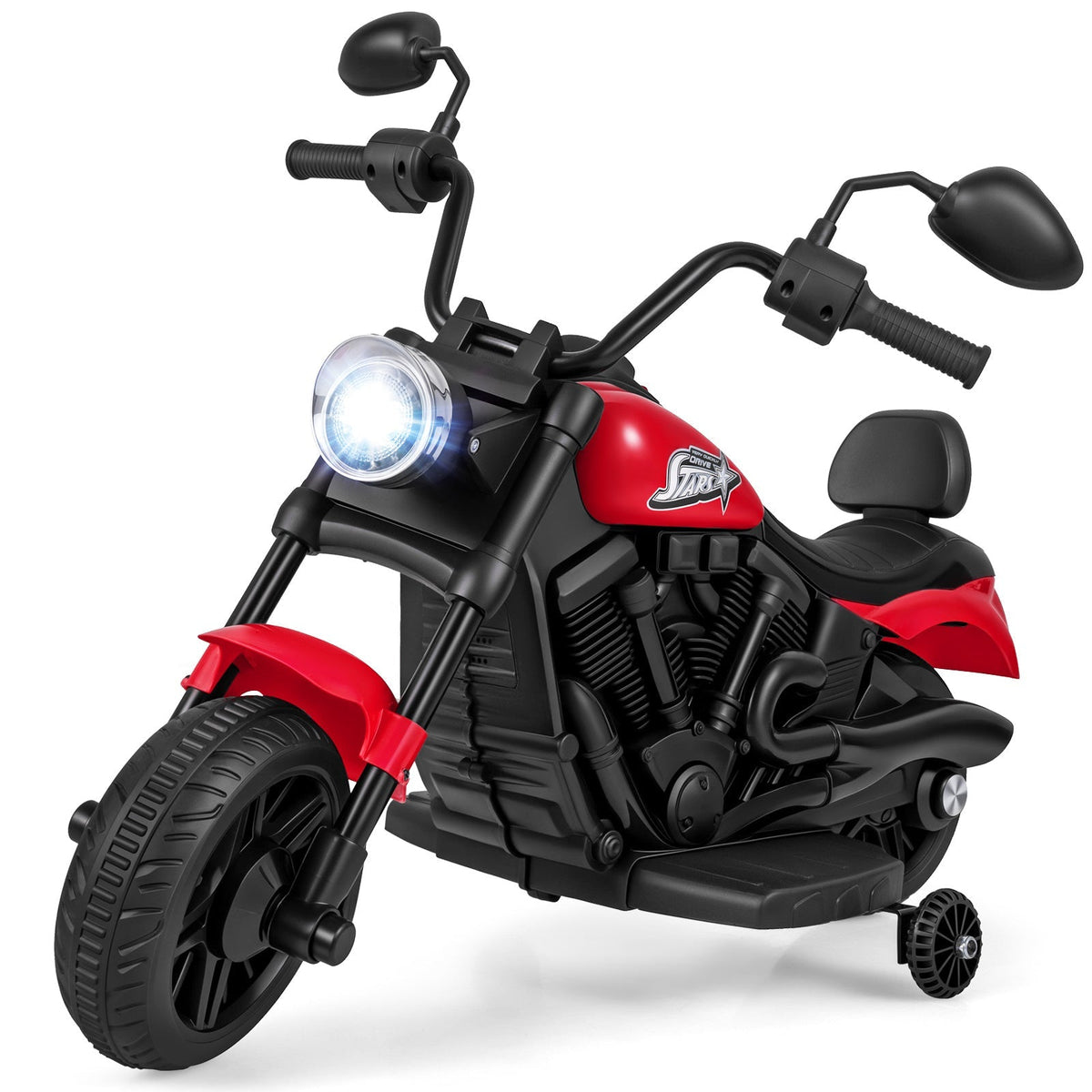Moto électrique pour enfants – Jouet porteur pour garçons et filles de 3 ans et plus – Moteur 25 W, roulettes amovibles, phares LED, musique, démarrage à un bouton, moto à batterie pour tout-petits et jeunes enfants