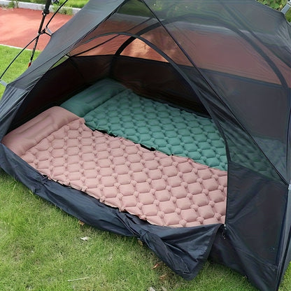 Matelas de camping gonflable - Matelas ultraléger avec oreiller et pompe à pied intégrée, tapis compact et portable pour la randonnée, le trekking, les voyages en voiture, la plage et le camping sous tente, couleurs variées