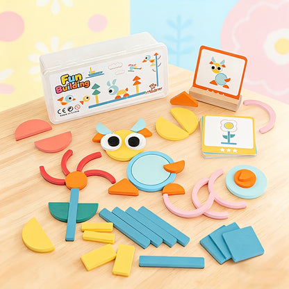 Puzzle de formes géométriques en bois pour tout-petits - Jouet éducatif de tri et d'empilage pour le développement cognitif avec boîte de rangement, cadeau d'apprentissage Montessori pour garçons et filles de 1 à 4 ans, anniversaire, Noël