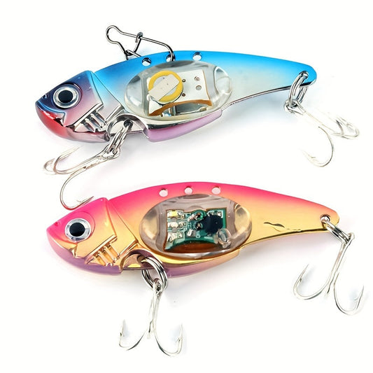 Electronic Fish Shaped Fishing Lure with LED Light, Sound & Vibration – Aluminum Alloy Bait Attracts Fish from 500 Meters, Outdoor Fishing Equipment for Bass, Saltwater & Freshwater – 1/2/3/4 Pack