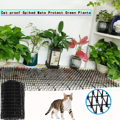 Tapis anti-chat à picots en plastique – Répulsif pour chat intérieur et extérieur de 2 m ou 4 m, empêche les chats d'accéder aux massifs de jardin, à la cour, aux canapés et aux meubles, bande de picots dissuasive sans danger, flexible et durable