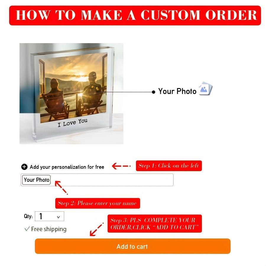 Bloc photo personnalisé en acrylique – Souvenir commémoratif pour animal de compagnie avec gravure « Forever Love You », décoration d'intérieur pour chien et chat, cadeau d'anniversaire et de Noël, lot de 1 ou 4 pièces