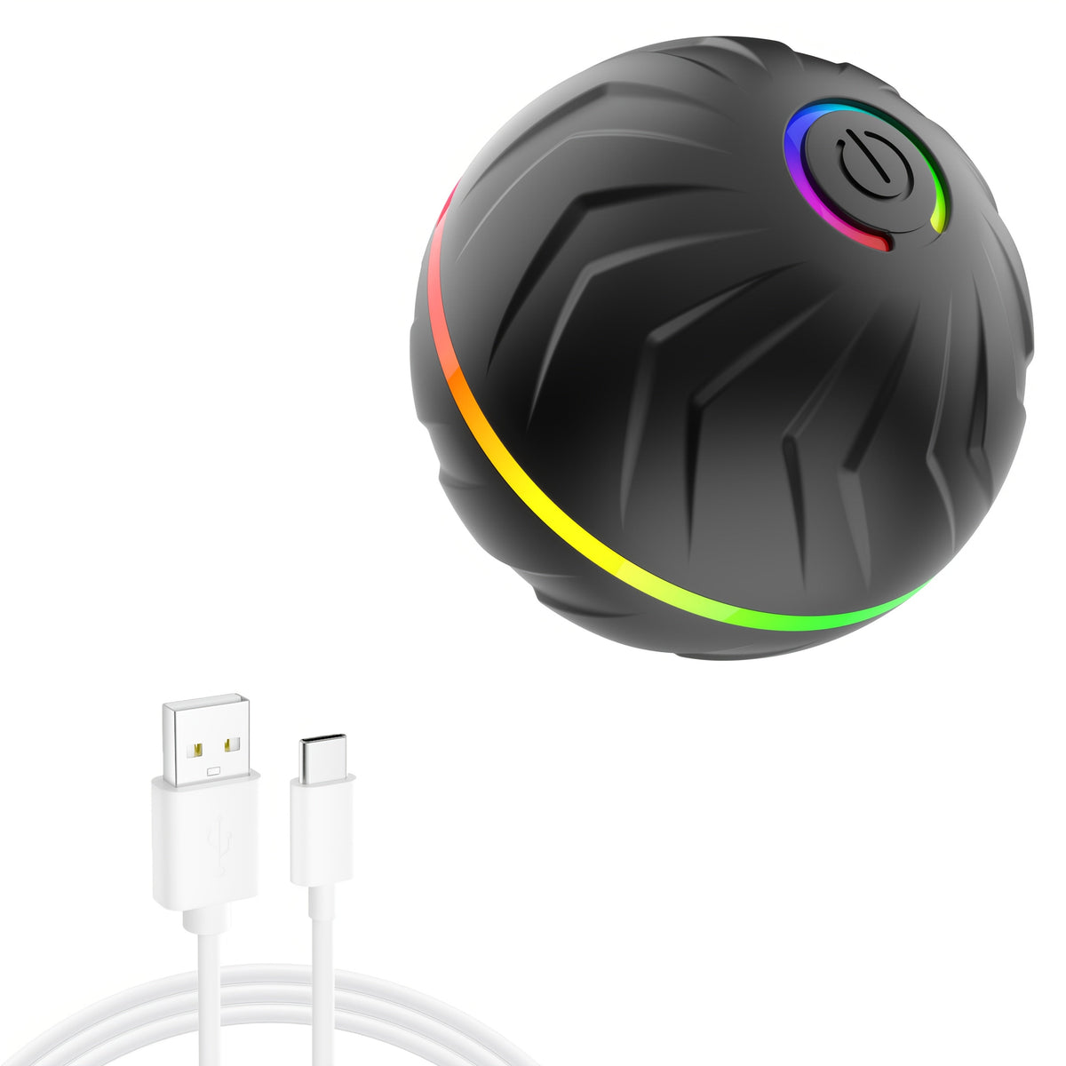 Balle interactive intelligente pour chien avec lumières LED – Roulé et rebonds automatiques aléatoires, 4 heures d'autonomie, rechargeable par USB, fonctionne sur parquets, carrelages, tapis et pelouses
