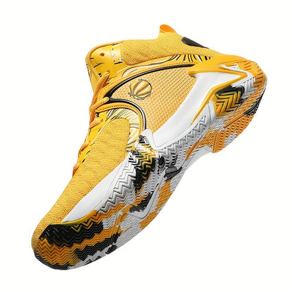 Chaussures de basket-ball montantes pour hommes, semelle en caoutchouc antidérapante, baskets à lacets respirantes pour hommes, chaussures de sport durables pour la course, 3 couleurs, tailles US 6,5-13,5, soutien de la cheville avec amorti
