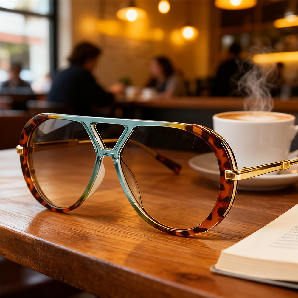 Lunettes de soleil rondes à double pont colorées pour femmes – Monture circulaire rétro avec protection UV, lunettes tendance pour festivals d'été et cadeau d'anniversaire pour elle