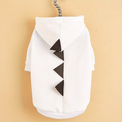Sweat-shirt costume de dinosaure pour chiens et chats - Costume rigolo à capuche pour animaux avec épines de dino, tenue de cosplay douce et chaude pour Halloween pour petits et moyens animaux