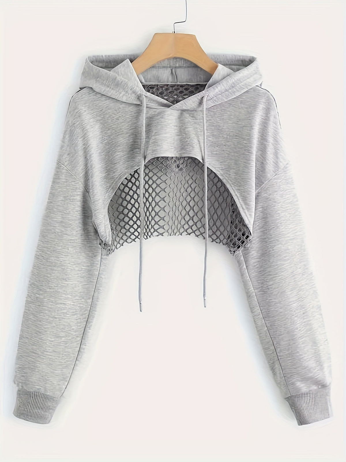 Sweat à capuche Y2K pour femme, pull court à manches longues avec cordon de serrage, haut de mode urbaine décontractée, noir, XS S M L XL XXL