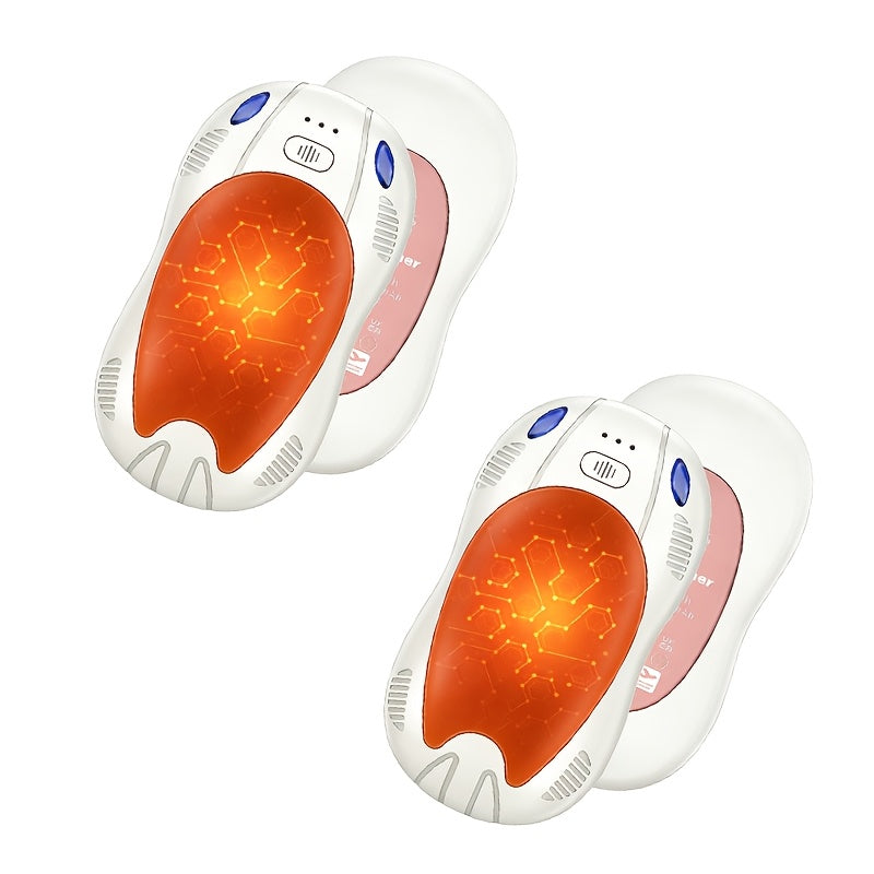 Chauffe-mains rechargeable 2-en-1 à chauffage double face avec fixation magnétique – 3 niveaux de contrôle de la température, chauffe-poche électrique portable pour le ski, le camping, la randonnée et les activités hivernales en extérieur