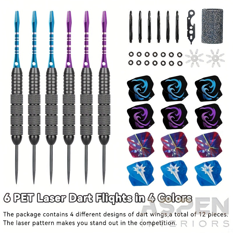 Ensemble de fléchettes à pointe en acier avec ailettes tête de mort – Coffret cadeau deluxe, pointe en fer et tige en alliage d'aluminium, tailles multiples – pour divertissement en club, compétitions sportives et parties de fléchettes décontractées