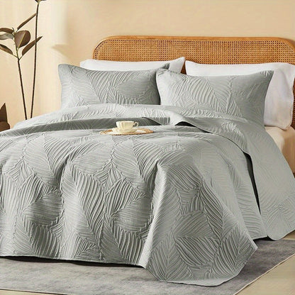 Ensemble de courtepointe d'été rafraîchissante 2-3 pièces, couvre-lit en microfibre légère et respirante – Couvre-lit au motif de pièces moderne, format simple, grand ou très grand, toutes saisons, choix de couleurs, cadeau de vacances pour la famille
