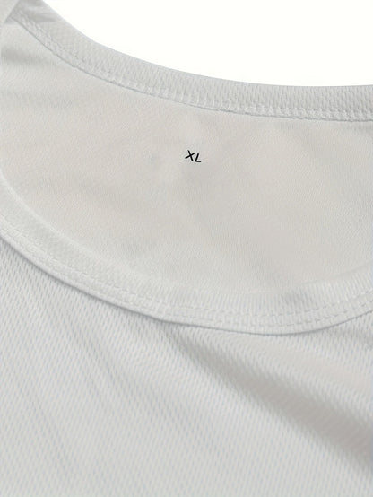 Lot de 3 débardeurs de sport pour homme, séchage rapide et anti-transpiration, avec imprimé USA, respirants, pour salle de sport, course à pied et entraînement - Noir, Blanc, Gris