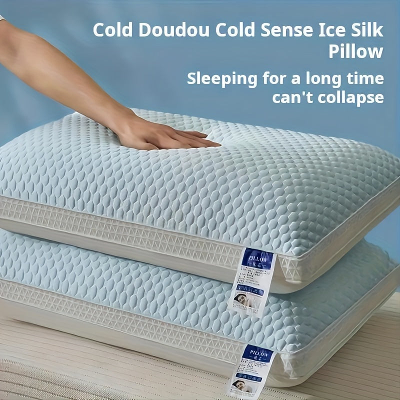 Lot de 2 oreillers rafraîchissants | Oreiller de sommeil doux de qualité hôtelière | Soutien cervical pour dormeurs sur le côté, le dos et le ventre | Oreiller confortable et respirant pour la maison, la chambre et le dortoir | Bleu, rose, gris, indigo