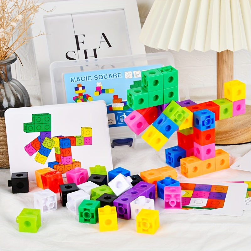 Cubes de construction emboîtables, puzzle à clipser pour enfants – Jouet STEM polyvalent pour la pensée logique, la motricité fine et la construction créative | Cadeau éducatif pour filles et garçons dès 3 ans