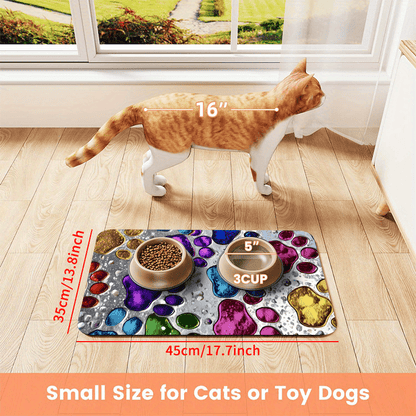 Tapis de nourrissage imperméable pour chiens et chats – Tapis de gamelle antidérapant et anti-écl aboussures, protecteur de sol absorbant à séchage rapide pour parquets et moquettes, tapis en polyester robuste pour mangeurs désordonnés et grandes races