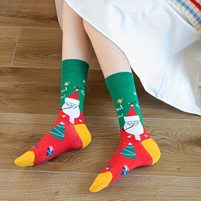 Chaussettes de Noël, 30 paires, motifs de fête amusants : rennes, Père Noël, flocons de neige, pain d'épices, sapin de Noël, chaussettes chaudes à motifs – Coffret cadeau unisexe pour hommes et femmes