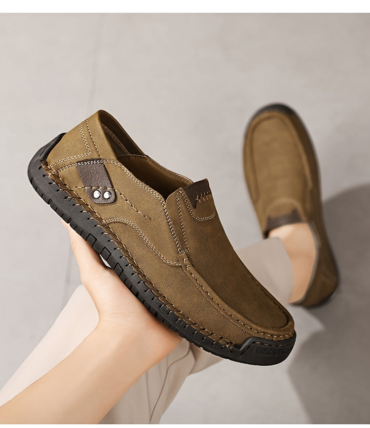 Mocassins de conduite cousus main pour homme, chaussures à enfiler légères et respirantes – Mocassins décontractés style bateau pour le travail, les voyages, la marche et l'extérieur, tailles US 4–12,5