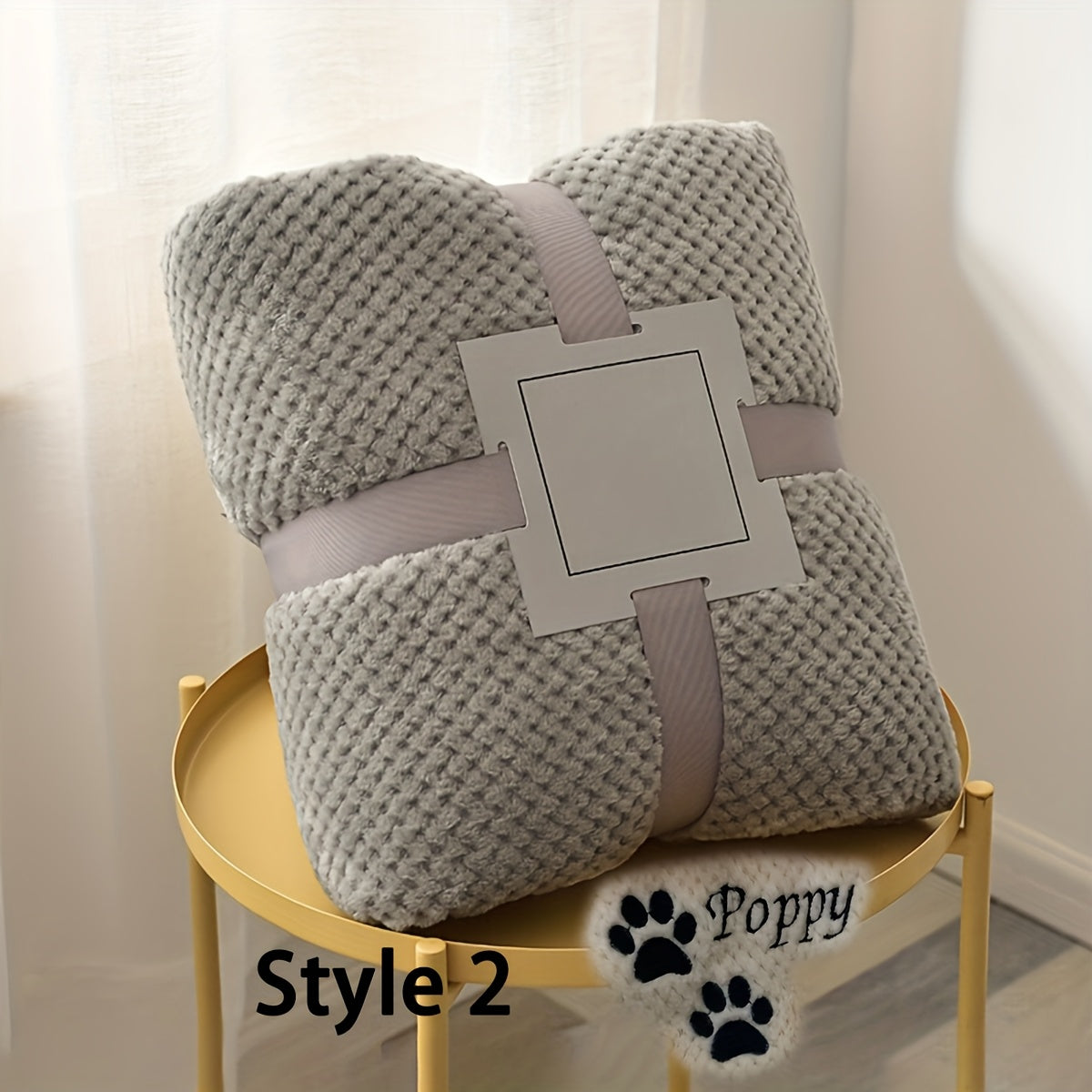 Couverture pour animaux de compagnie brodée personnalisée – Plaid personnalisé avec nom ou initiales, couverture douillette et douce pour petits chiens et chats, cadeau de décoration chaleureux pour panier d'animal
