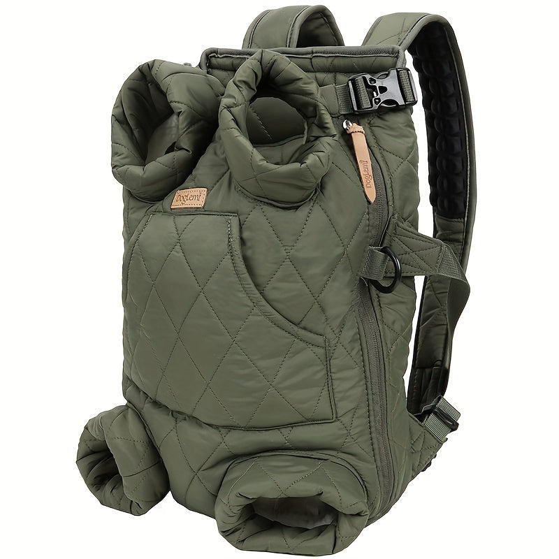 Sac à dos de transport frontal pour petits et moyens chiens - Porte-chien ventral mains libres avec pattes à l'extérieur, sac de transport ajustable pour randonnée et vélo, taille unique, 5 couleurs : rose, vert, noir, beige, gris