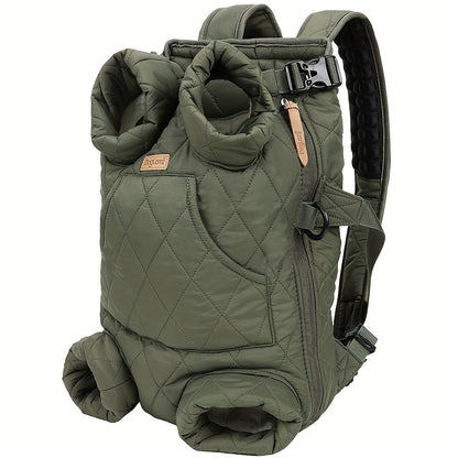 Sac à dos de transport frontal pour petits et moyens chiens - Porte-chien ventral mains libres avec pattes à l'extérieur, sac de transport ajustable pour randonnée et vélo, taille unique, 5 couleurs : rose, vert, noir, beige, gris