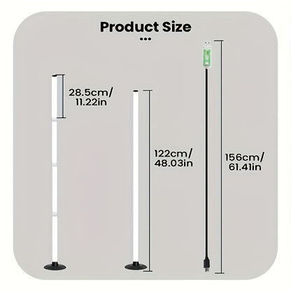 Lampadaire LED intelligent RGBIC avec application et télécommande, éclairage d'ambiance à changement de couleur pour salon, chambre, salle de jeux, bureau, décoration intérieure, cadeau d'anniversaire ou de Noël