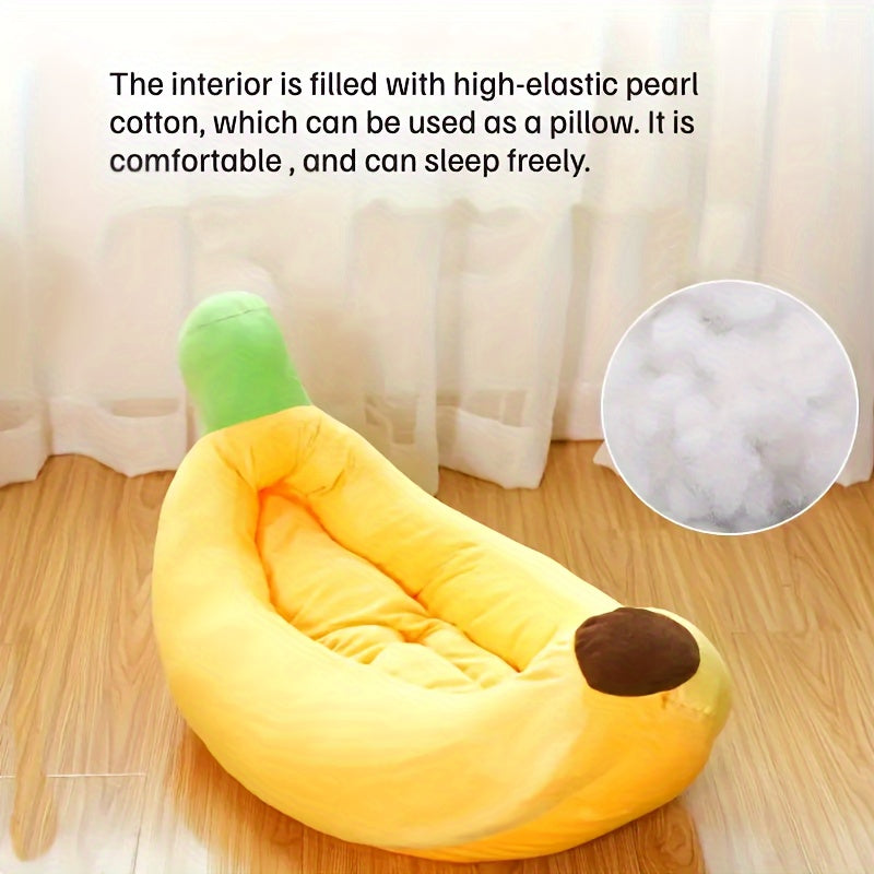 Panier pour animaux en forme de banane, chaud et douillet, lavable, pour chats et chiens. Forme de banane mignonne, amovible, lavable en machine. Tailles M, L, XL, 2XL pour petits et moyens animaux.