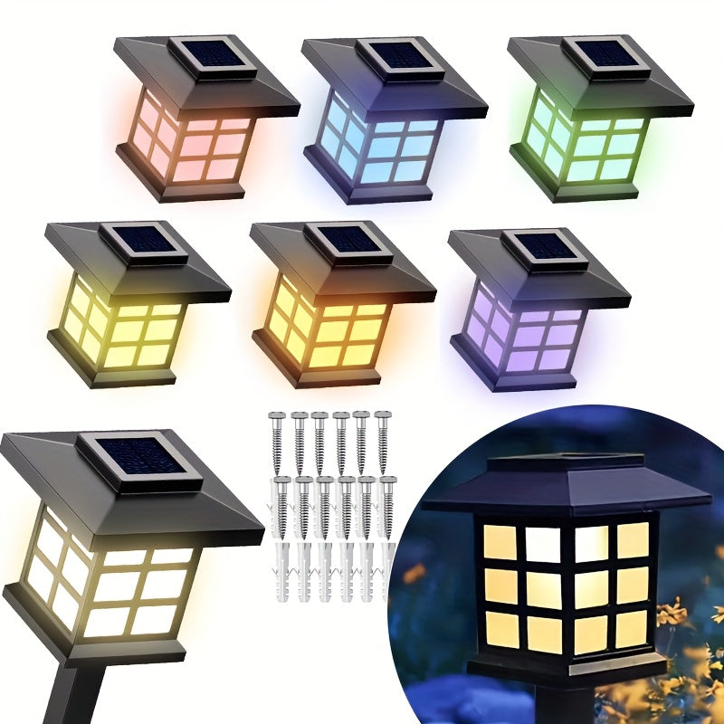 Lot de 6/12/24 lampes solaires d'extérieur pour jardin, étanches IP44 | Éclairage paysager LED blanc chaud/multicolore pour allée, cour, terrasse et décoration de fête – Marche/arrêt automatique