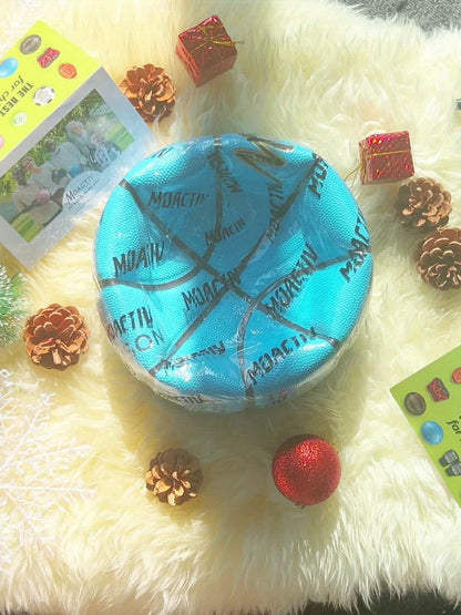 Ballon de basket gravé pour petit-fils et fils – Ballon de basket taille 7 personnalisé et inspirant avec pompe, cadeau de motivation pour anniversaire, Noël, fête, bleu rouge or noir
