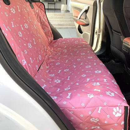 Tapis de protection de siège arrière pour animaux de compagnie - Housse de siège auto imperméable et épaisse pour chien, protection anti-rayures pour banquette arrière, accessoire de voiture motif pattes roses pour propriétaires de chiens