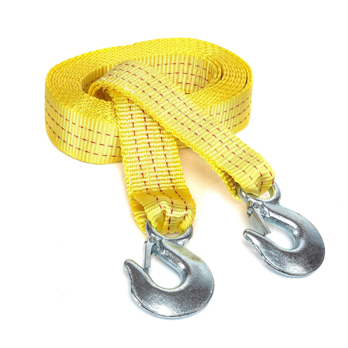 Sangle de remorquage robuste 5 tonnes 4 m – Sangle de treuil avec crochet en acier forgé pour dépannage tout-terrain, remorquage d'urgence pour SUV, camion, pick-up 4x4, kit de secours tout-terrain indispensable