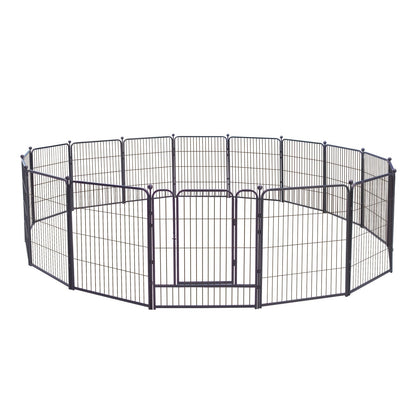 Parc pour chiens robuste en métal – Enclos pliable et portable pour chiens de petite, moyenne et grande taille, 8 ou 16 panneaux, aucun assemblage requis, idéal pour l'intérieur, l'extérieur, le jardin, le camping ou en véhicule récréatif